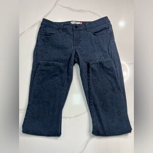 Cabi Dark Blue Floral Jeans Pants Size 6 Women’s Pants